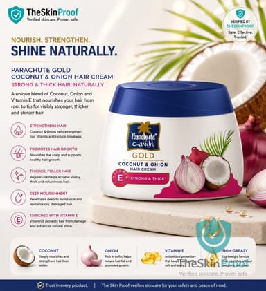 Parachute Parachute Gold Coconut & Onion Hair Cream Strong & Thick with Vitamin E