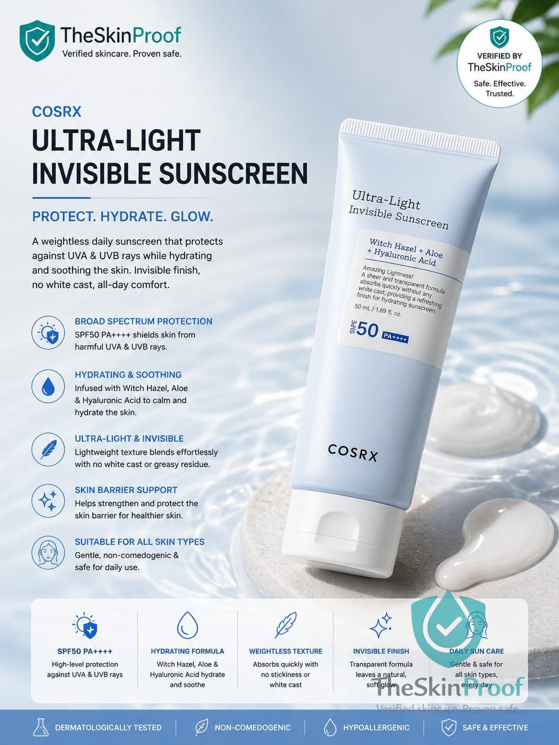 COSRX Ultra-Light Invisible Sunscreen SPF50+ PA++++