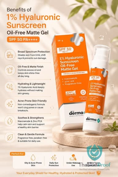The Derma Co The Derma Co 1% Hyaluronic Sunscreen Oil-Free Gel