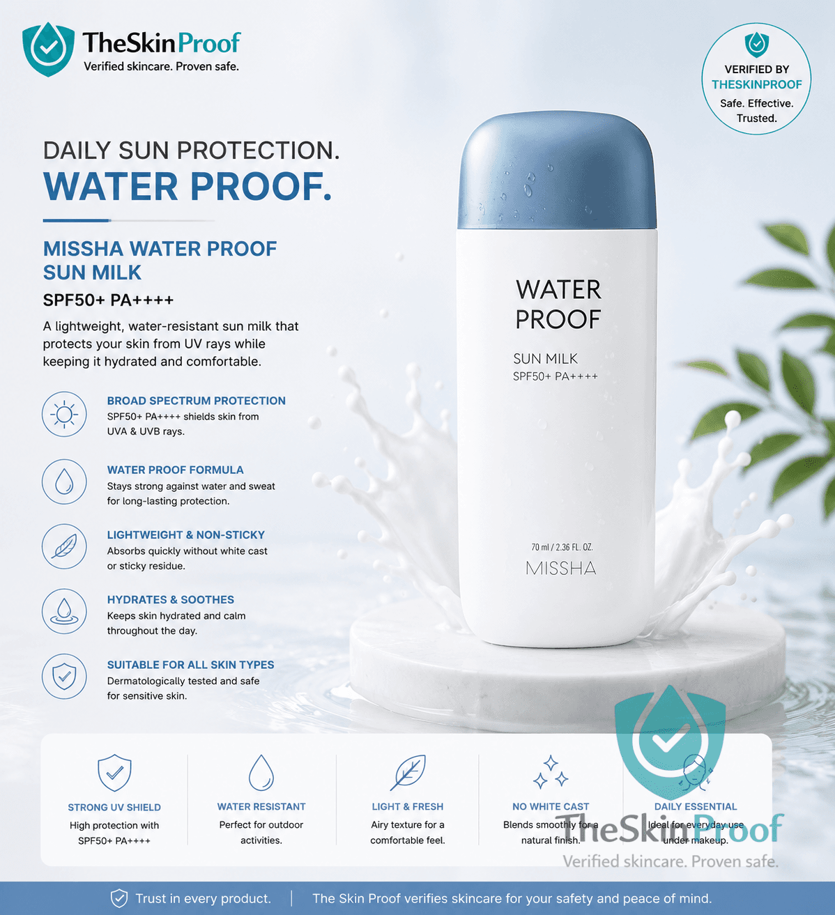 Missha Water Proof Sun Milk SPF50+ PA++++