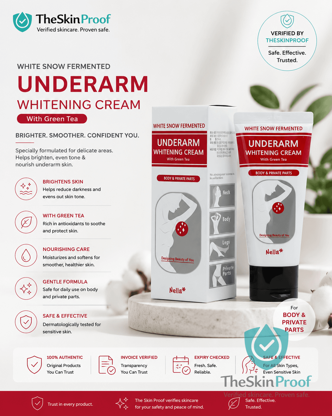 Nella White Snow Fermented Underarm Whitening Cream
