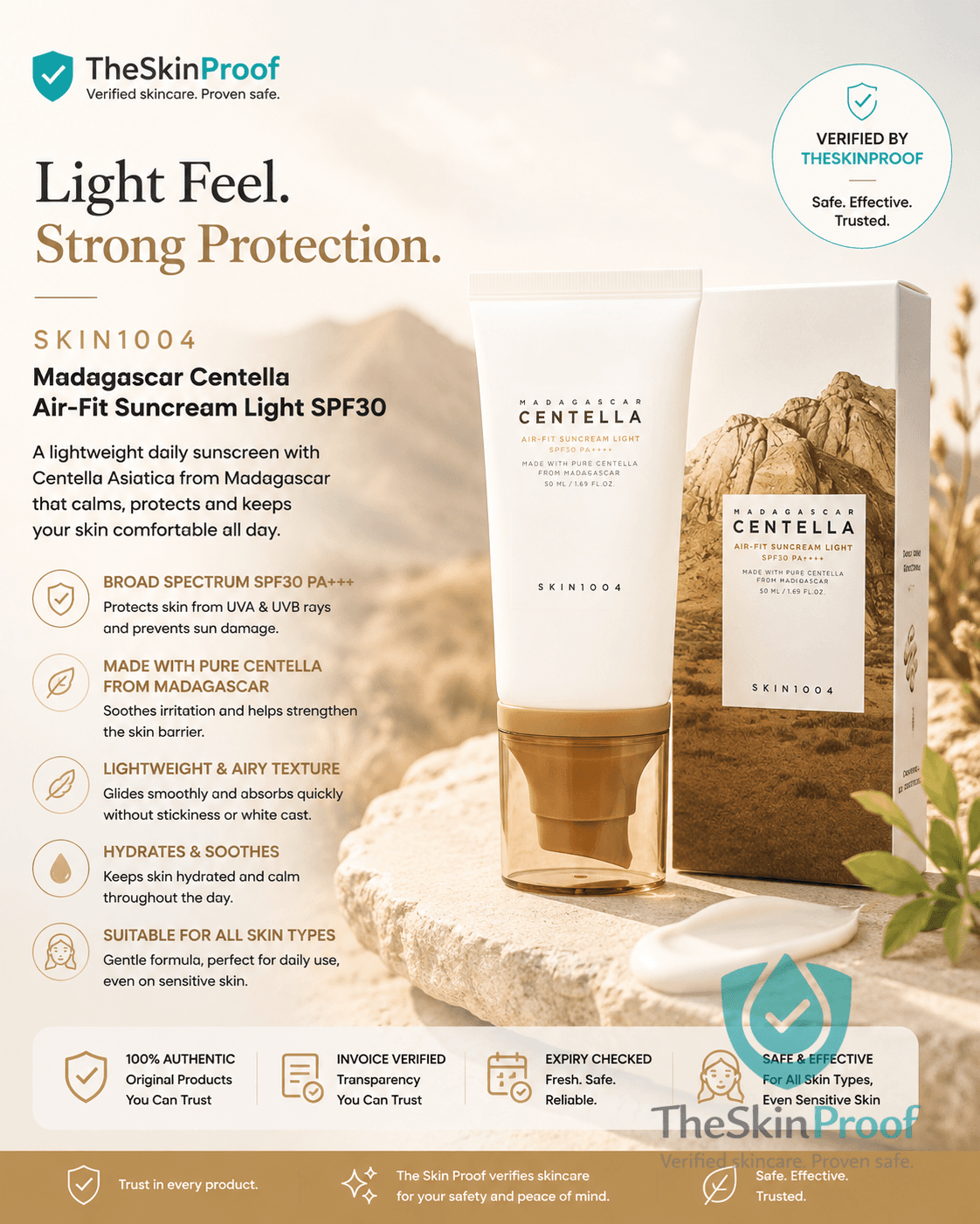 SKIN1004 Madagascar Centella Air-Fit Suncream Light SPF30 PA+++
