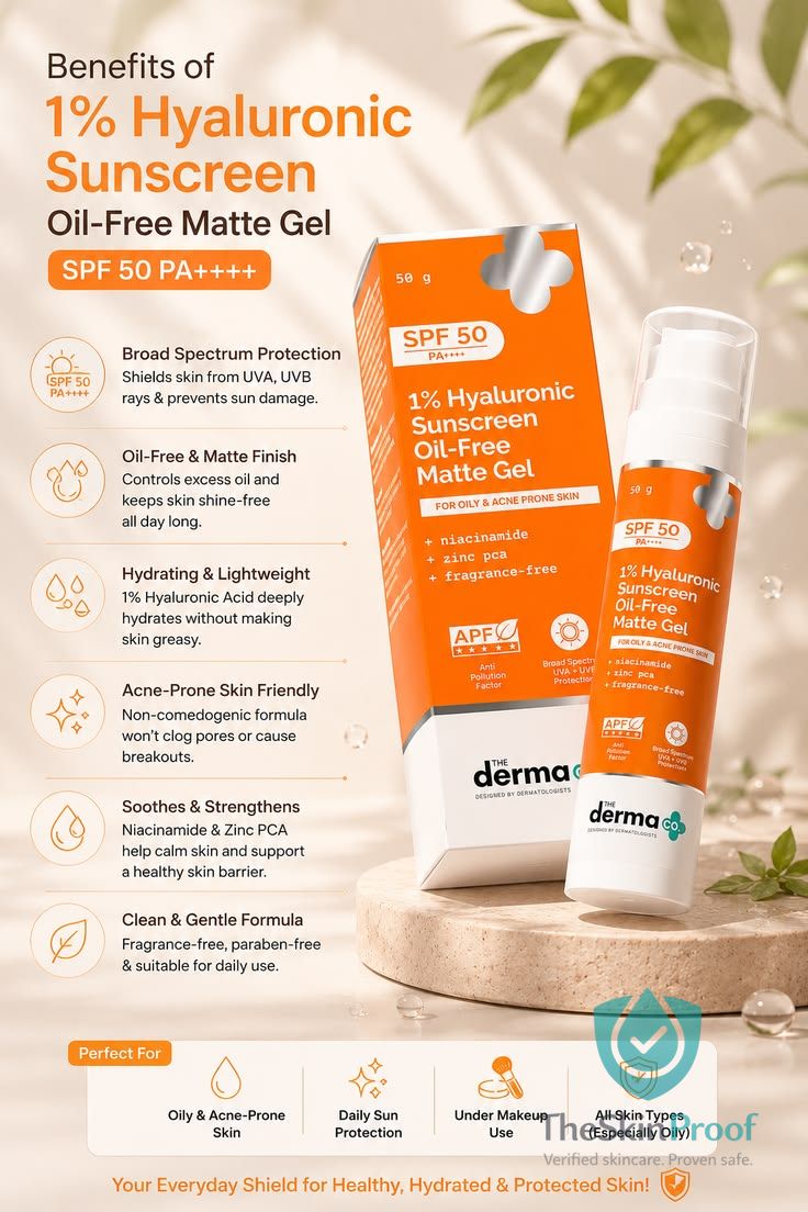 The Derma Co The Derma Co 1% Hyaluronic Sunscreen Oil-Free Gel