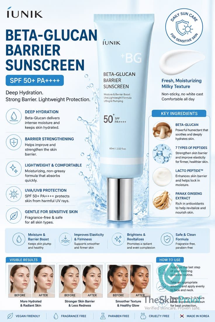 IUNIK Iunik Beta-Glucan Barrier Sunscreen SPF50+ PA+++