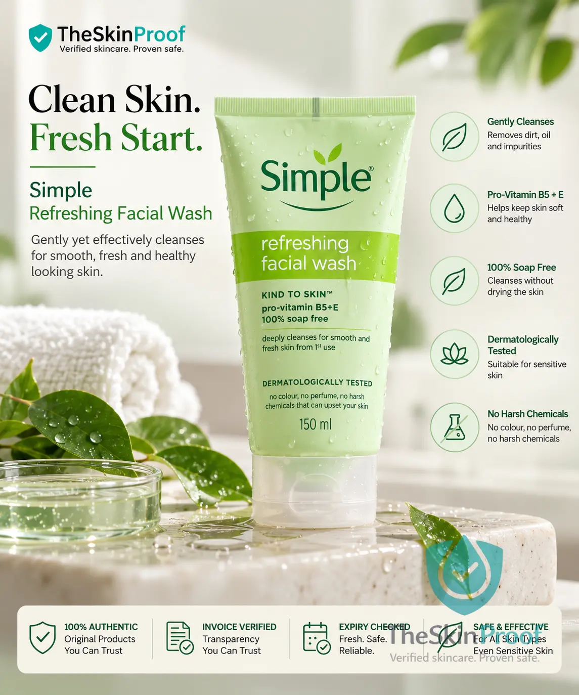 Simple Kind to Skin Refreshing Facial Wash Gel